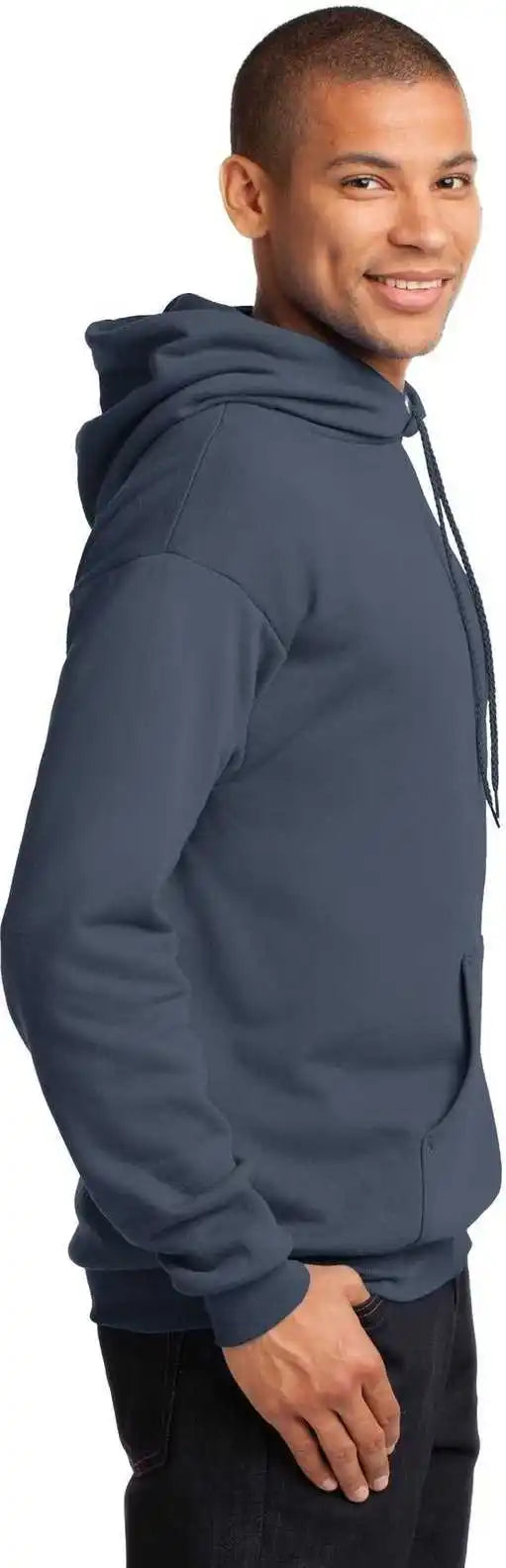 Port &amp; Company Pc78h Core Fleece Pullover Hooded Sweatshirt Steel Blue