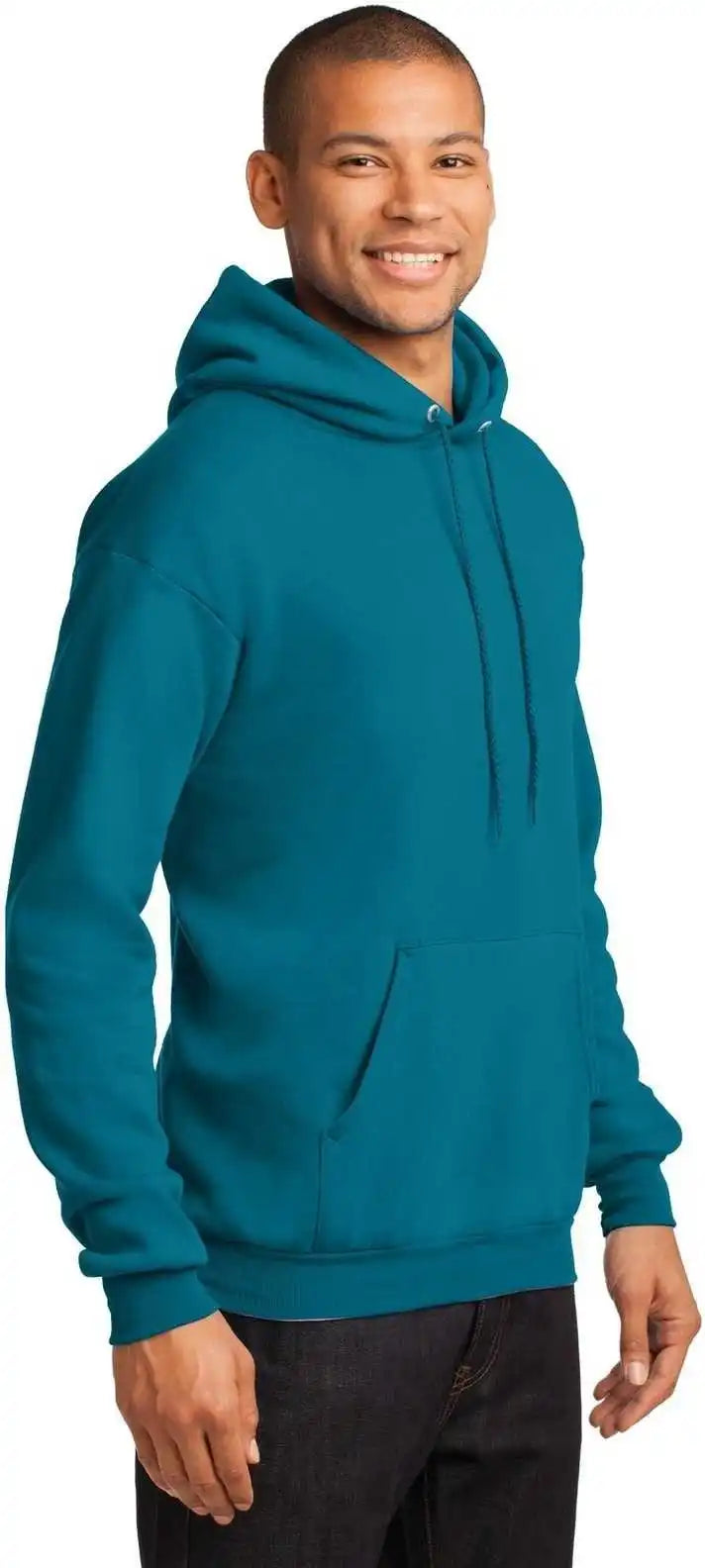 Port &amp; Company Pc78h Core Fleece Pullover Hooded Sweatshirt Teal