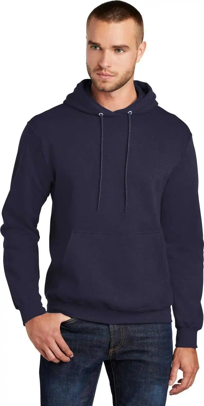 Port & Company Pc78h Core Fleece Pullover Hooded Sweatshirt True Navy