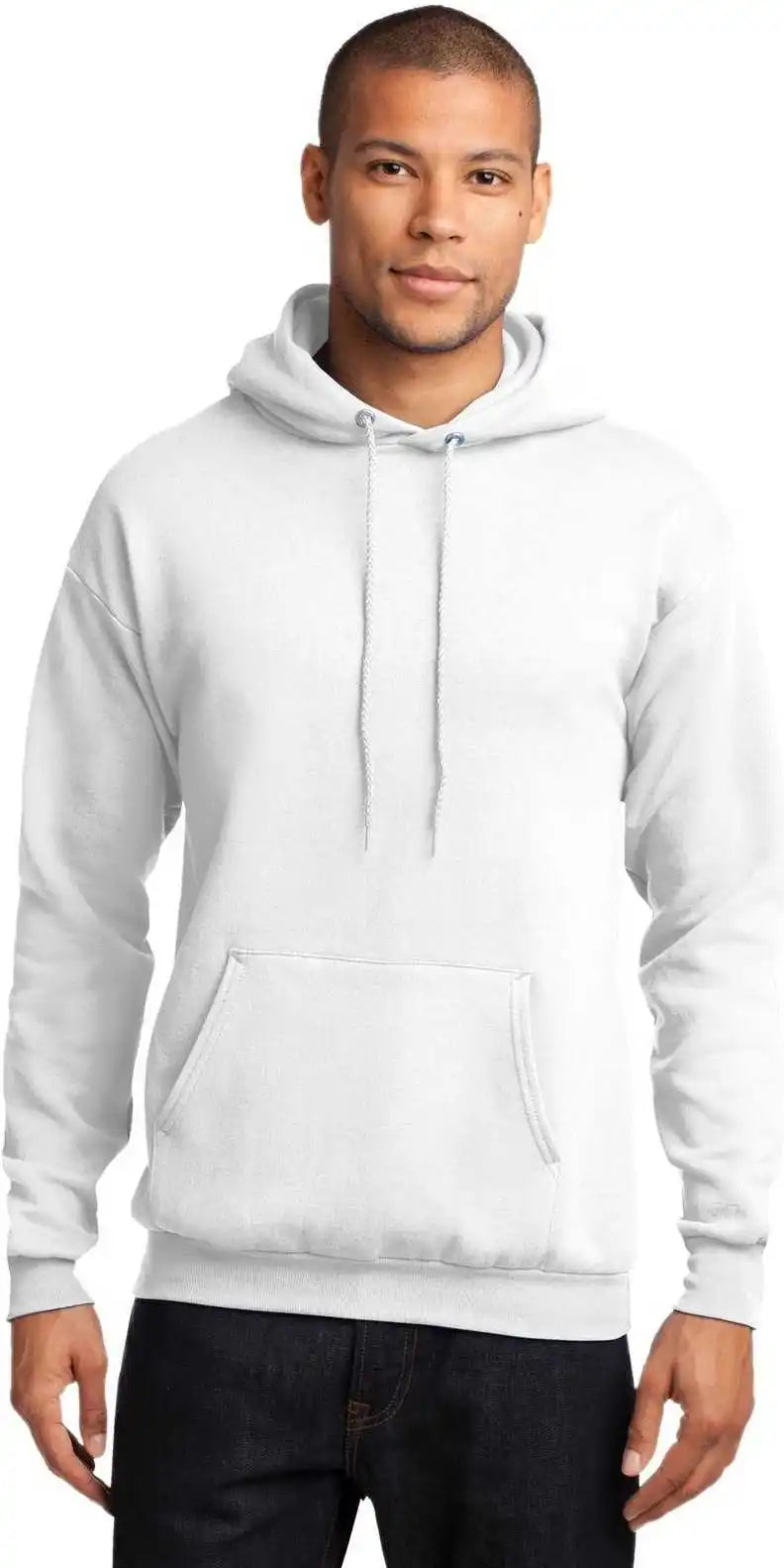 Port &amp; Company Pc78h Core Fleece Pullover Hooded Sweatshirt White