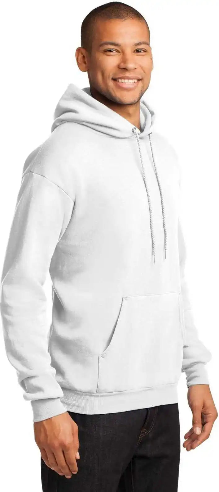 Port &amp; Company Pc78h Core Fleece Pullover Hooded Sweatshirt White