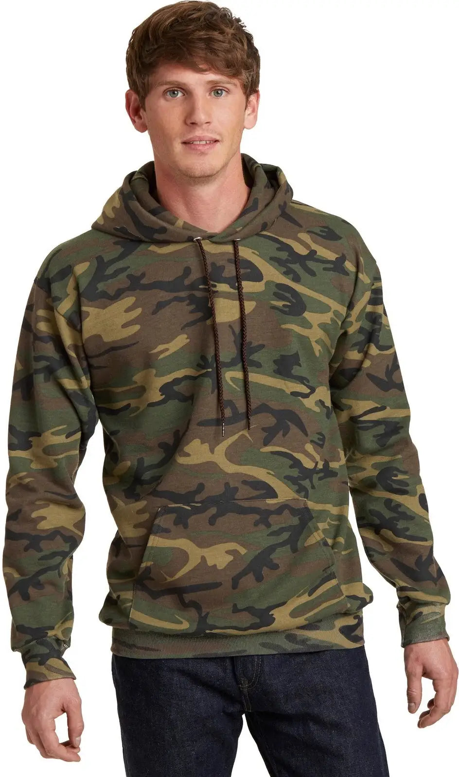 Port & Company Pc78hc co Core Fleece Camo Pullover Hooded Sweatshirt - Military - Adult s