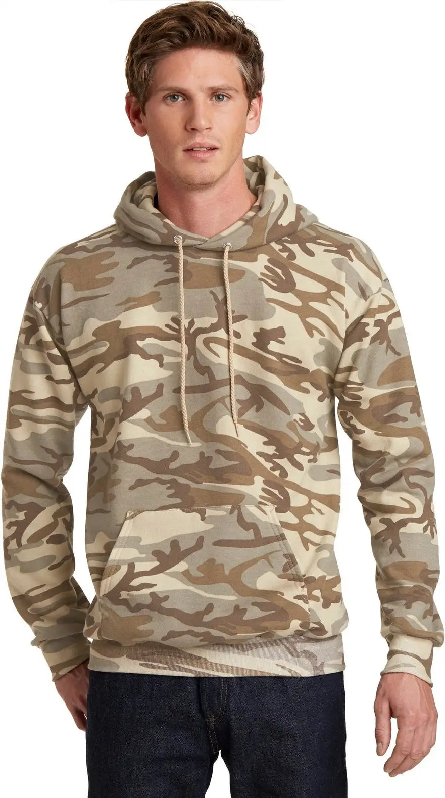 Port & Company Pc78hc co Core Fleece Camo Pullover Hooded Sweatshirt - Desert - Adult s