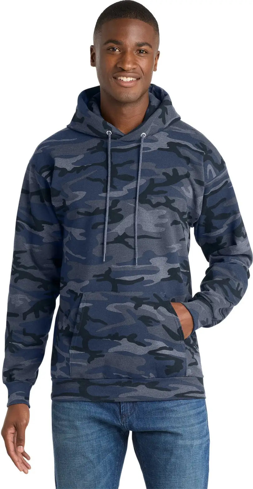 Port & Company Pc78hc co Core Fleece Camo Pullover Hooded Sweatshirt - Heather Navy - Adult s