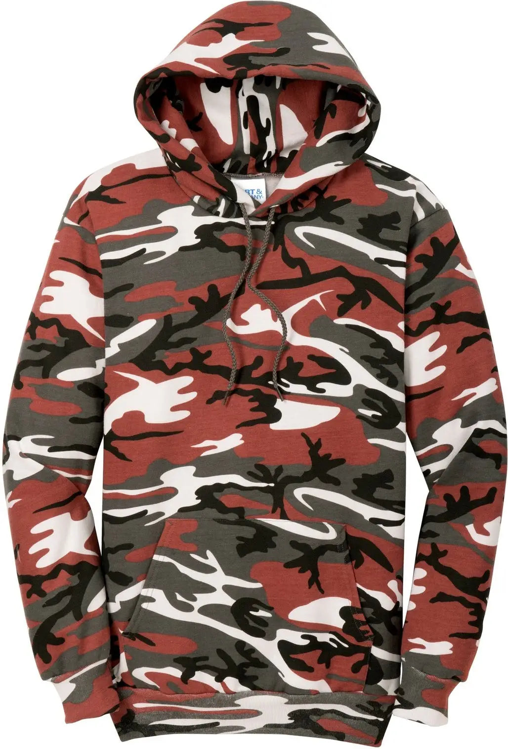 Port & Company Pc78hc co Core Fleece Camo Pullover Hooded Sweatshirt - Red