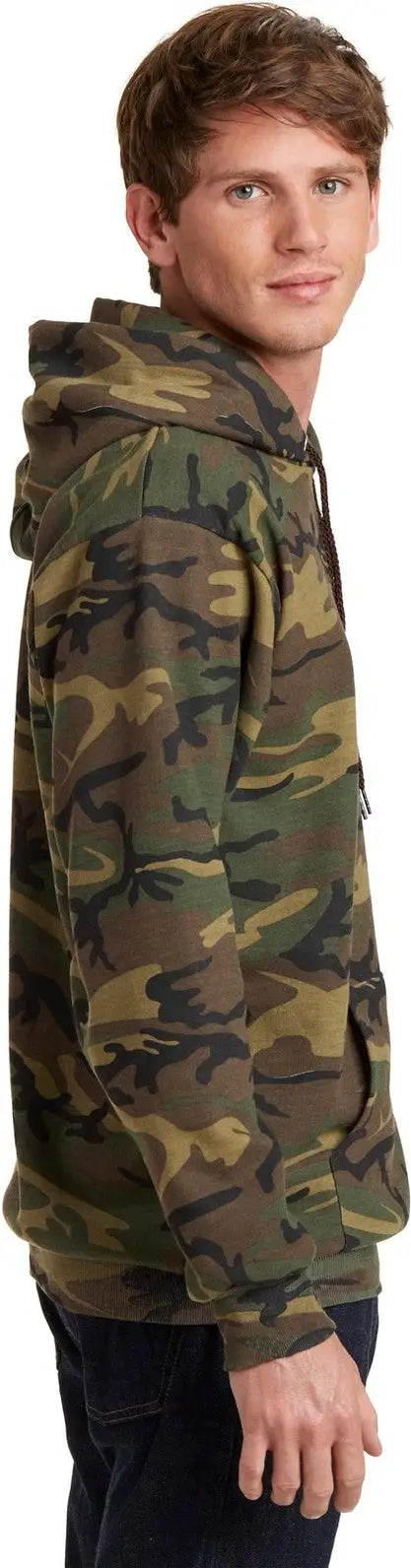 Port & Company Pc78hc co Core Fleece Camo Pullover Hooded Sweatshirt - Military