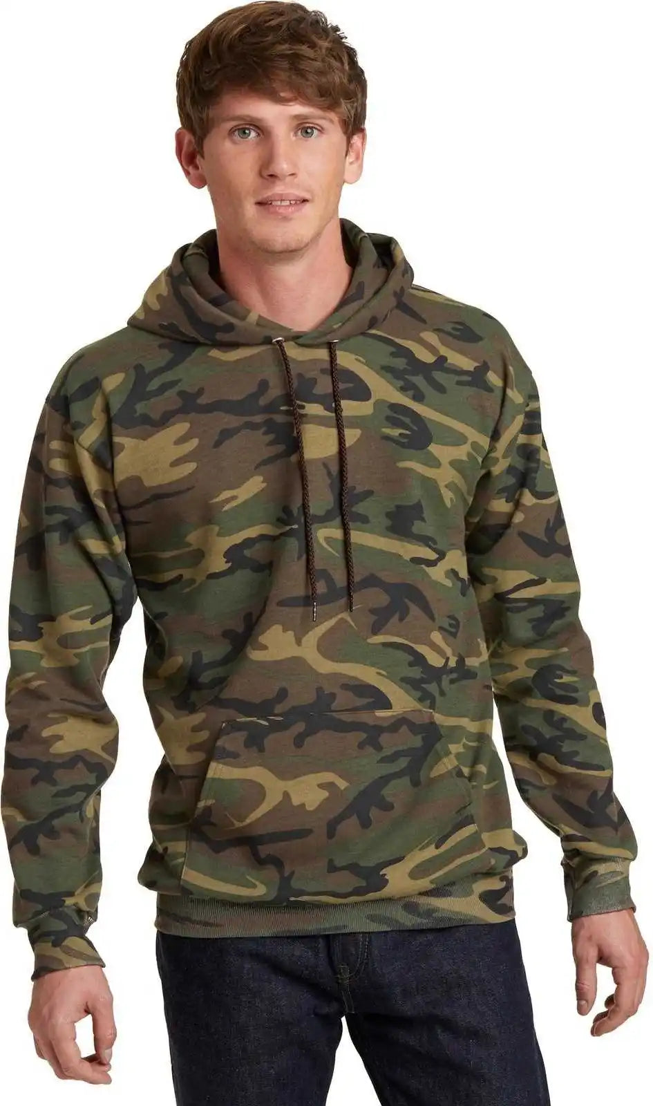 Port & Company Pc78hc Core Fleece Camo Pullover Hooded Sweatshirt Military