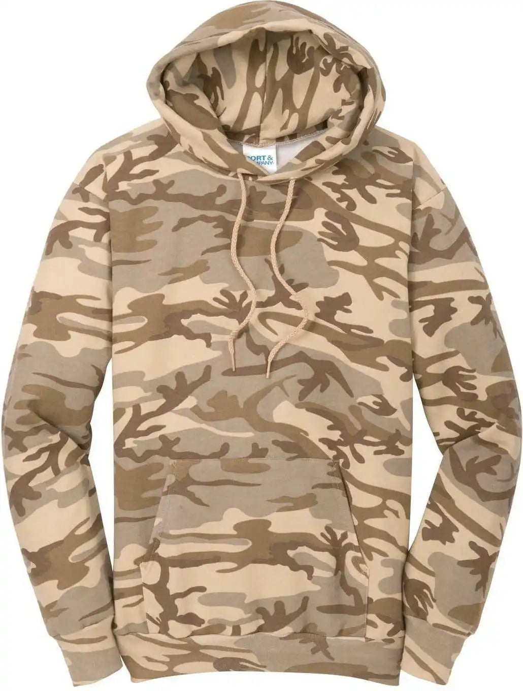 Port &amp; Company Pc78hc Core Fleece Camo Pullover Hooded Sweatshirt Desert