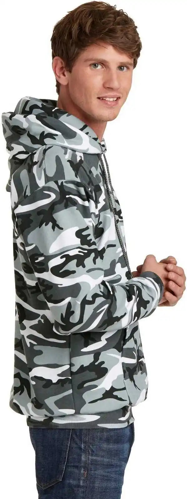 Port &amp; Company Pc78hc Core Fleece Camo Pullover Hooded Sweatshirt Winter