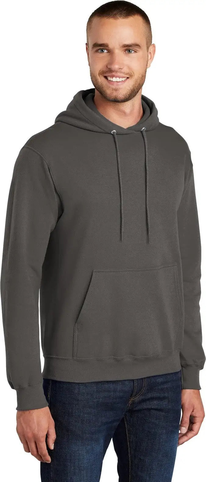 Port & Company Pc78ht co Tall Core Fleece Pullover Hooded Sweatshirt - Charcoal