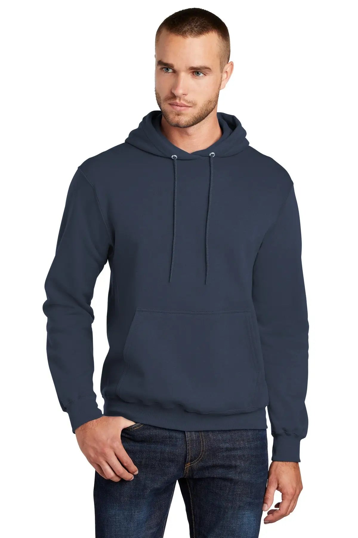 Port & Company Pc78ht co Tall Core Fleece Pullover Hooded Sweatshirt - Navy - Adult l