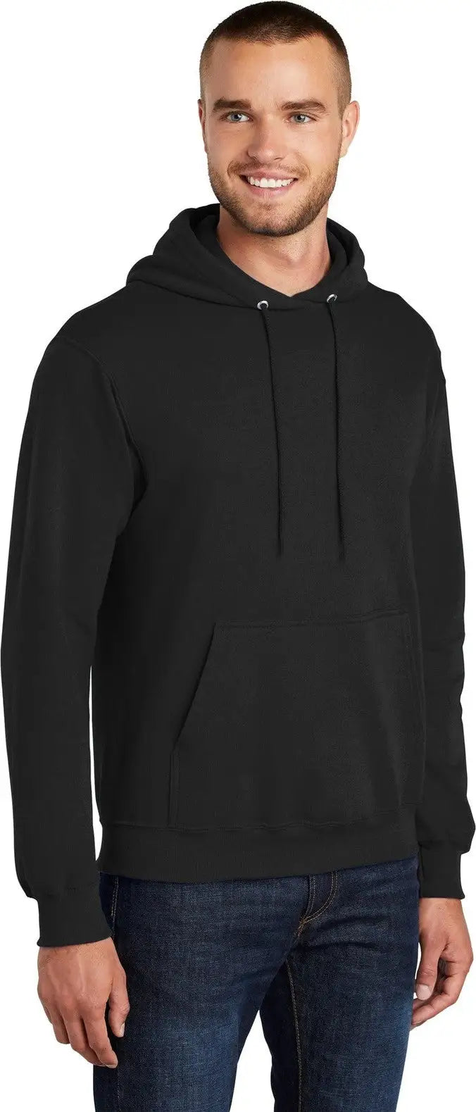Port & Company Pc78ht co Tall Core Fleece Pullover Hooded Sweatshirt - Jet Black