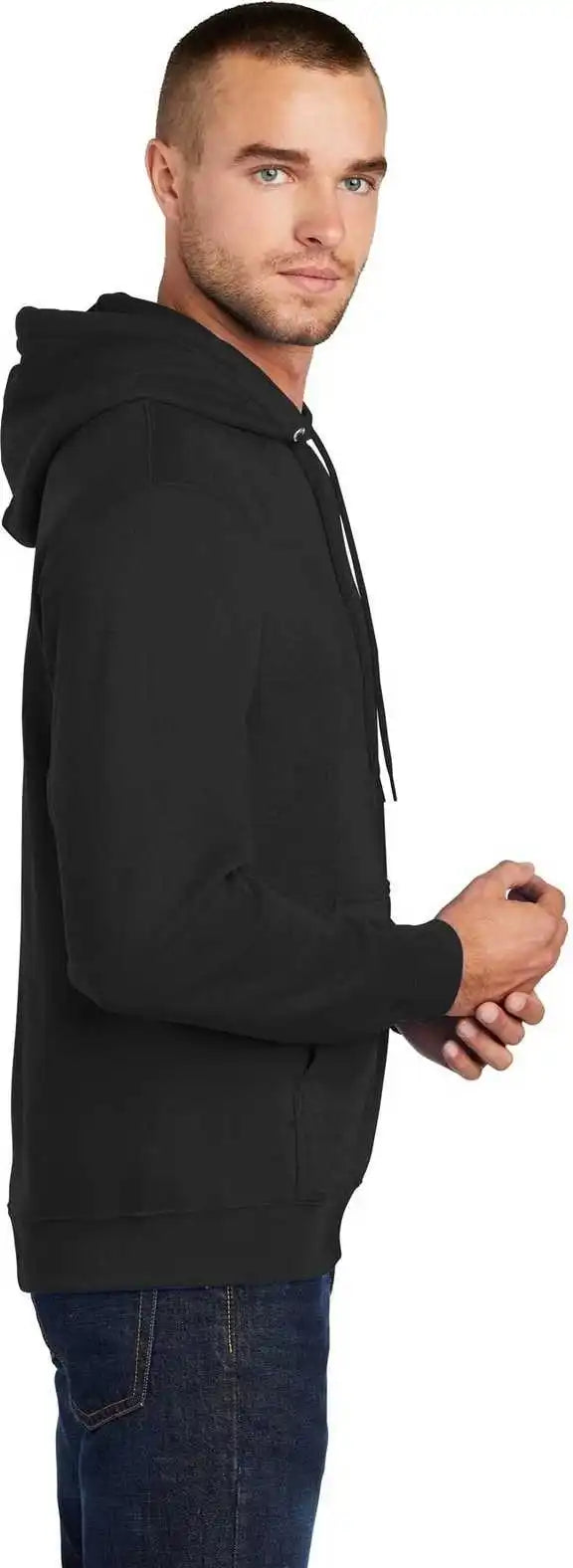 Port &amp; Company Pc78ht Tall Core Fleece Pullover Hooded Sweatshirt Jet Black