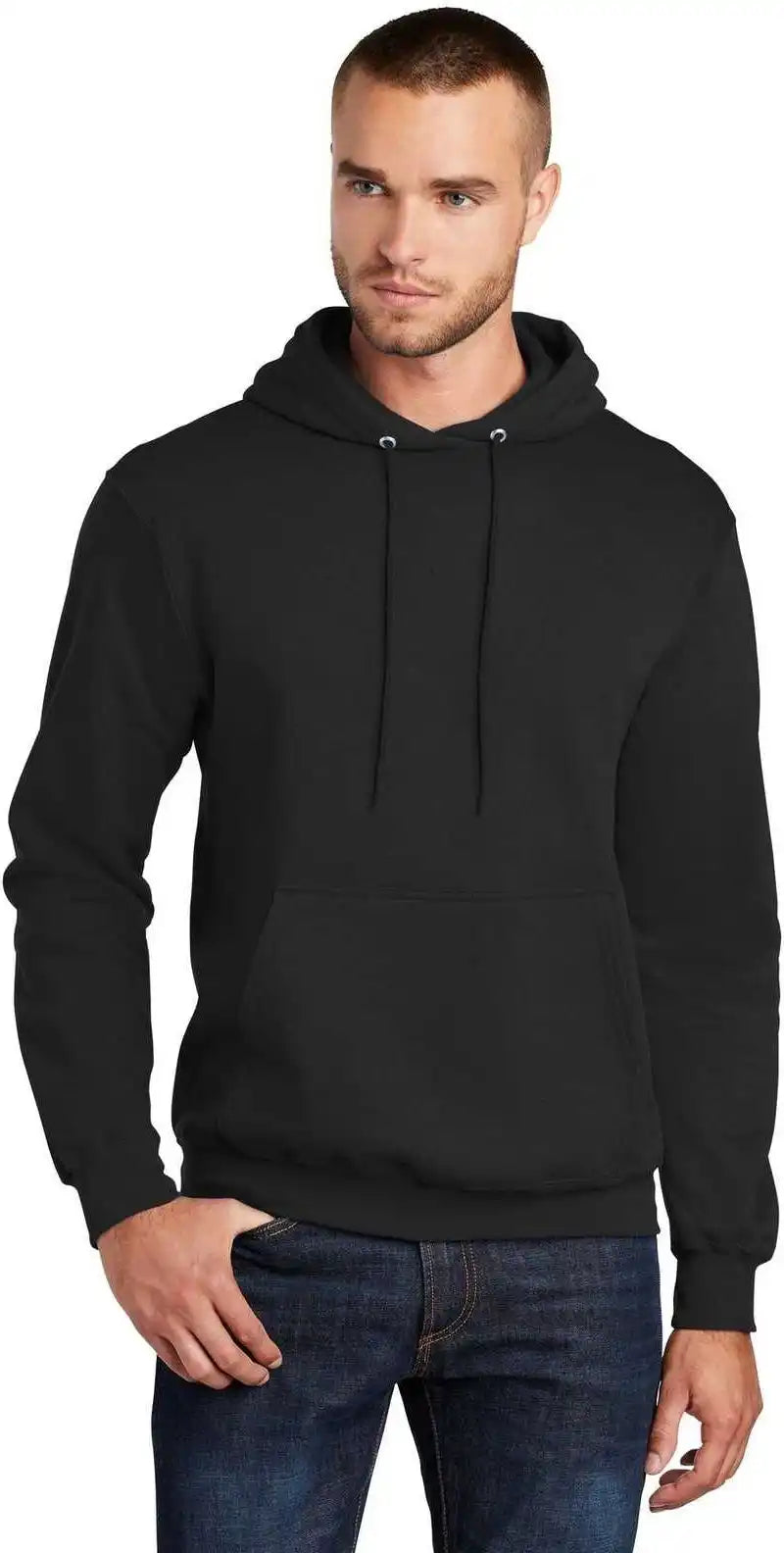 Port & Company Pc78ht Tall Core Fleece Pullover Hooded Sweatshirt Jet Black