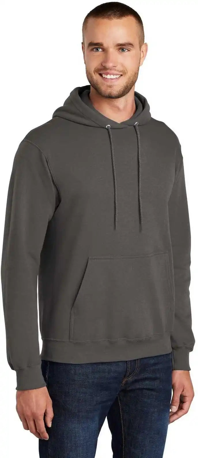 Port &amp; Company Pc78ht Tall Core Fleece Pullover Hooded Sweatshirt Charcoal