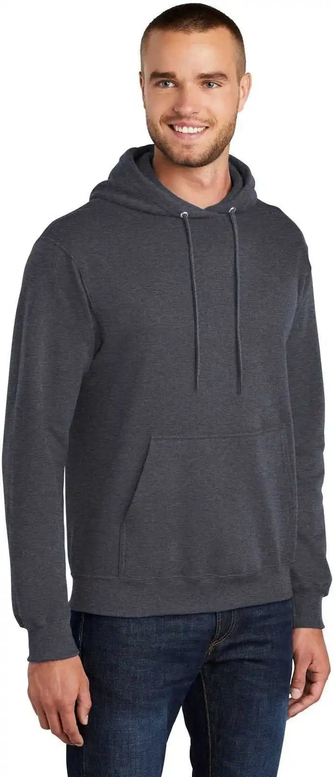 Port & Company Pc78ht Tall Core Fleece Pullover Hooded Sweatshirt Heather Navy