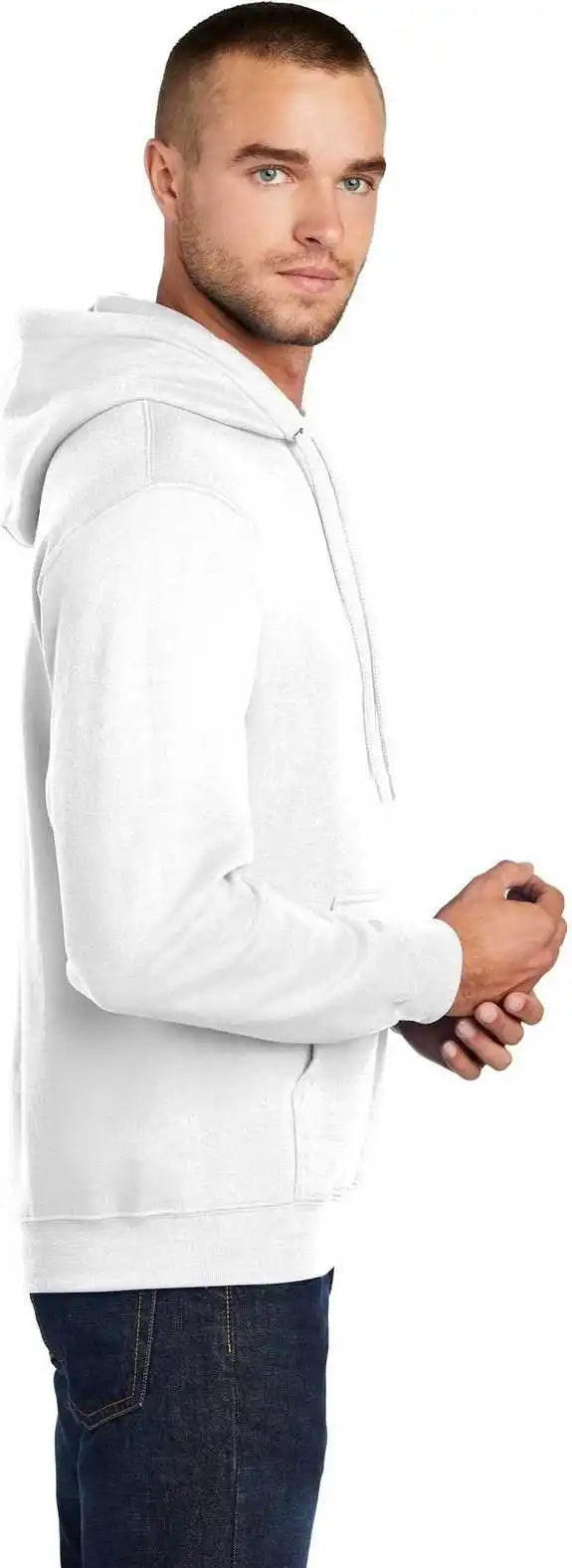 Port &amp; Company Pc78ht Tall Core Fleece Pullover Hooded Sweatshirt White
