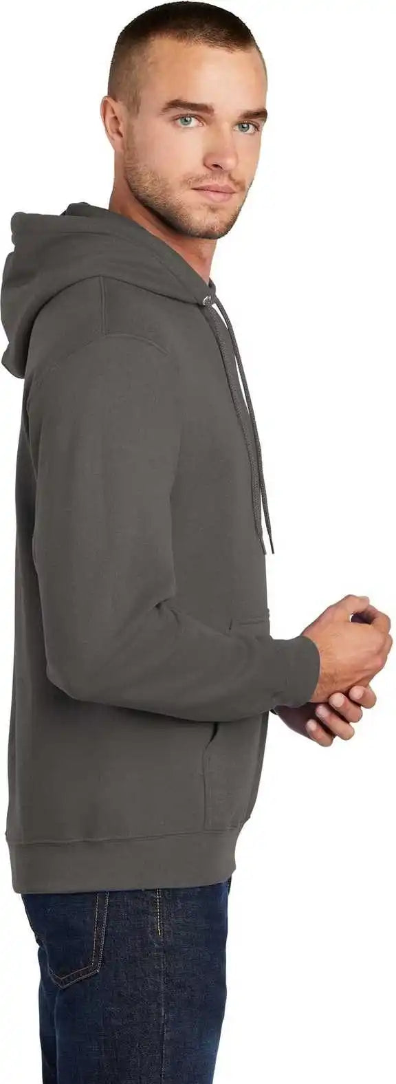 Port &amp; Company Pc78ht Tall Core Fleece Pullover Hooded Sweatshirt Charcoal