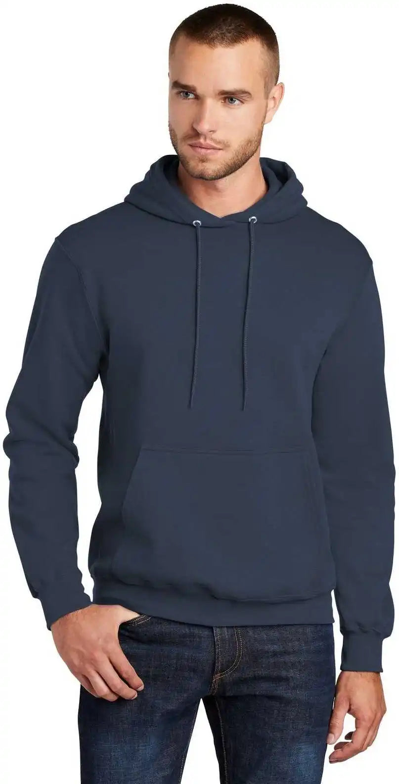 Port & Company Pc78ht Tall Core Fleece Pullover Hooded Sweatshirt Navy