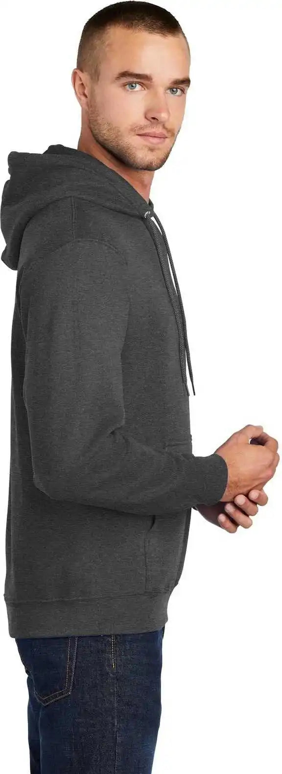 Port & Company Pc78ht Tall Core Fleece Pullover Hooded Sweatshirt Dark Heather Gray