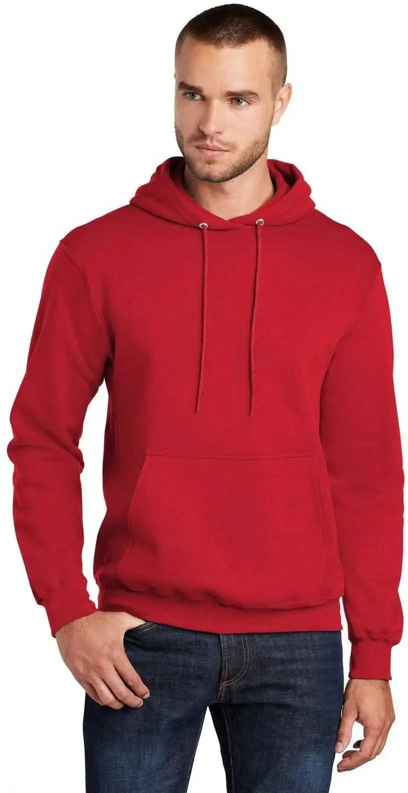 Port & Company Pc78ht Tall Core Fleece Pullover Hooded Sweatshirt Red