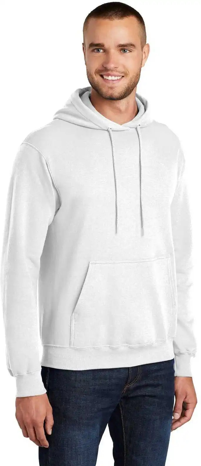 Port &amp; Company Pc78ht Tall Core Fleece Pullover Hooded Sweatshirt White