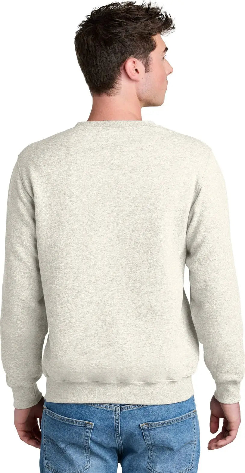 Port & Company Pc78pkt co Core Fleece Crewneck Pocket Sweatshirt - Oatmeal Heather