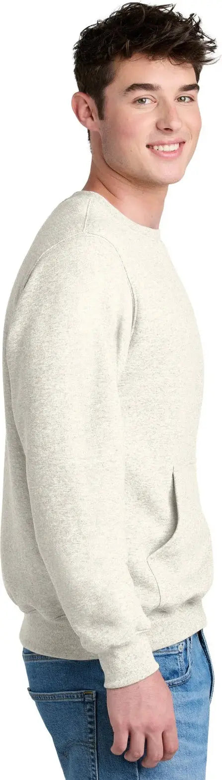 Port & Company Pc78pkt co Core Fleece Crewneck Pocket Sweatshirt - Oatmeal Heather