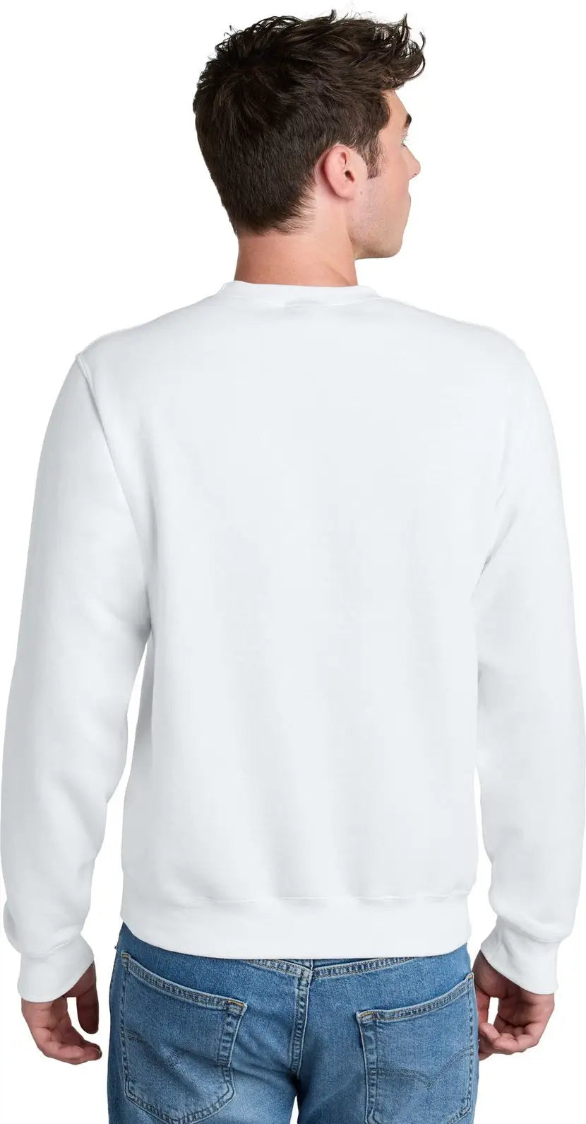 Port & Company Pc78pkt co Core Fleece Crewneck Pocket Sweatshirt - White