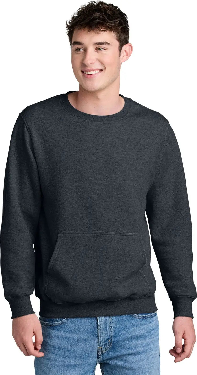 Port & Company Pc78pkt co Core Fleece Crewneck Pocket Sweatshirt - Dark Heather Gray - Adult s