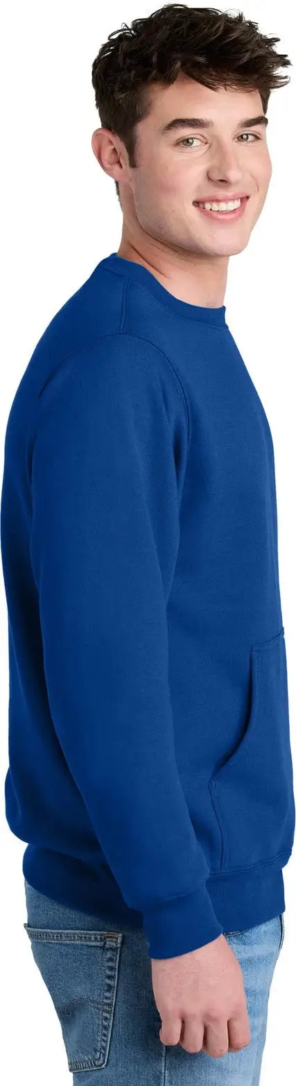 Port & Company Pc78pkt co Core Fleece Crewneck Pocket Sweatshirt - True Royal