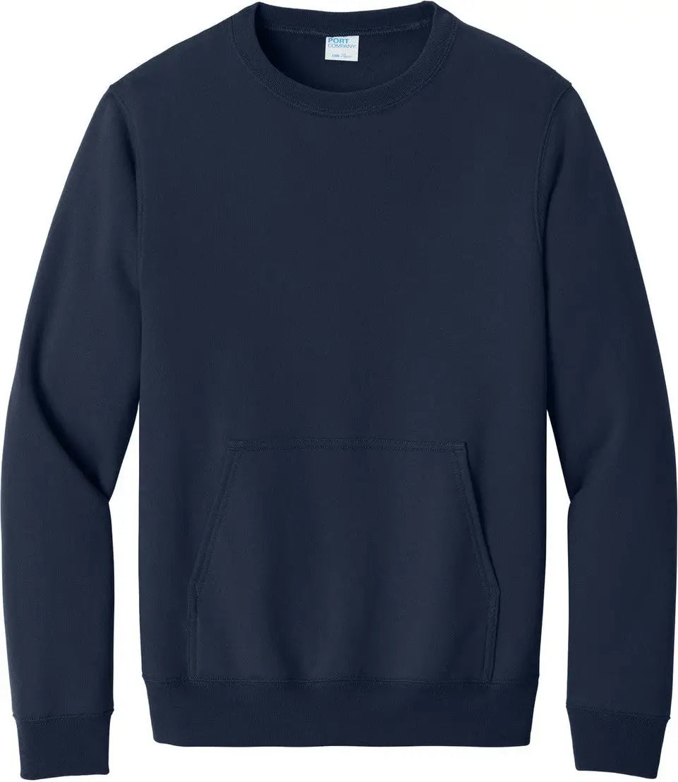 Port & Company Pc78pkt co Core Fleece Crewneck Pocket Sweatshirt - True Navy