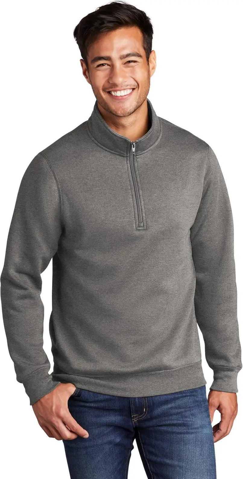 Port & Company Pc78q co Core Fleece 1/4-zip Pullover Sweatshirt - Graphite Heather - Adult s