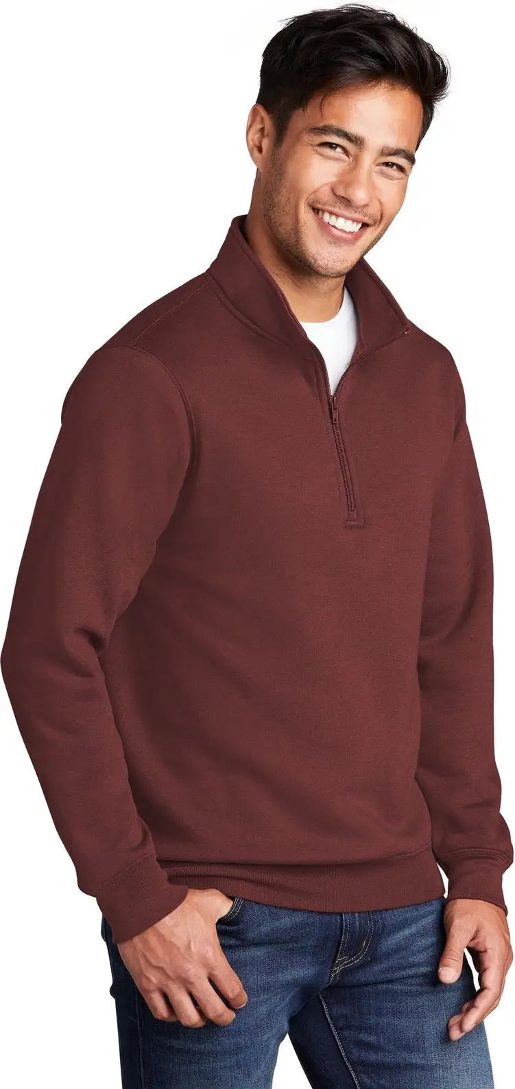 Port & Company Pc78q co Core Fleece 1/4-zip Pullover Sweatshirt - Maroon