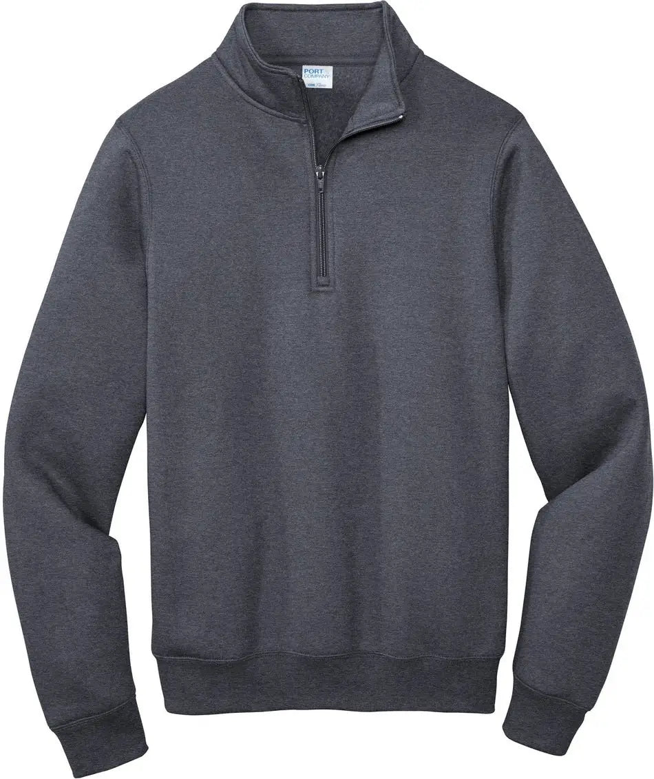 Port & Company Pc78q co Core Fleece 1/4-zip Pullover Sweatshirt - Heather Navy