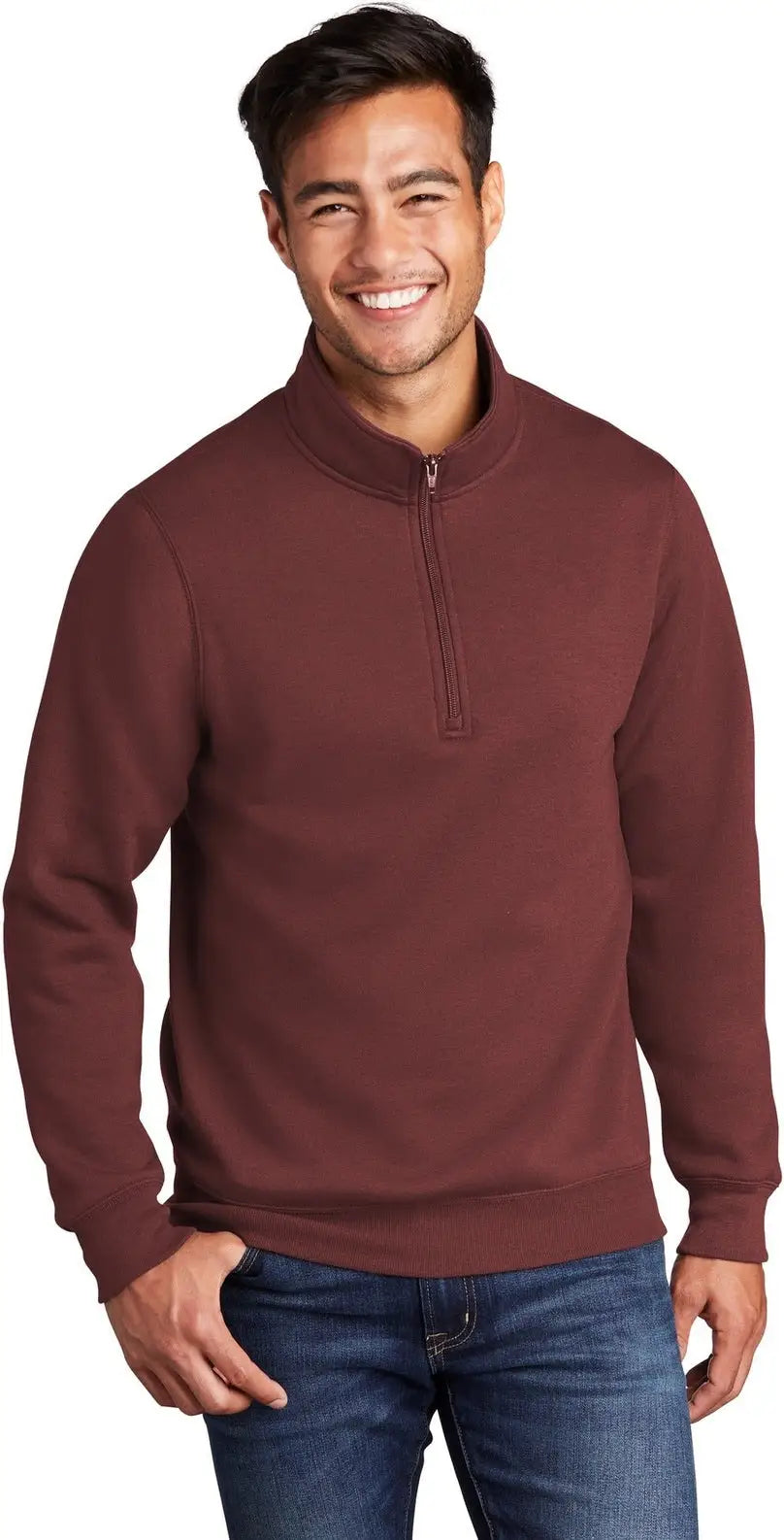 Port & Company Pc78q co Core Fleece 1/4-zip Pullover Sweatshirt - Maroon - Adult s