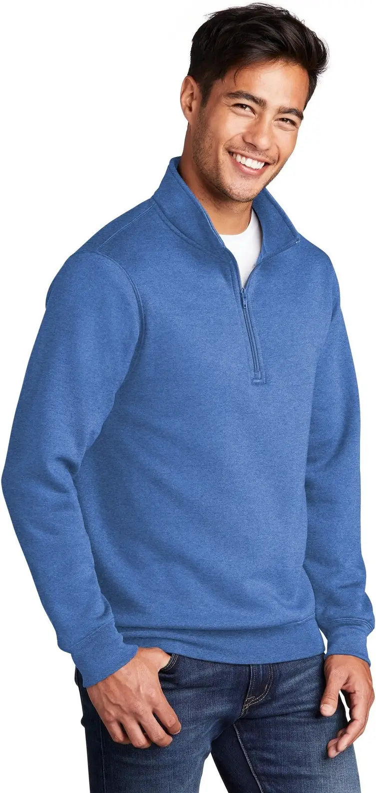Port & Company Pc78q co Core Fleece 1/4-zip Pullover Sweatshirt - Heather Royal