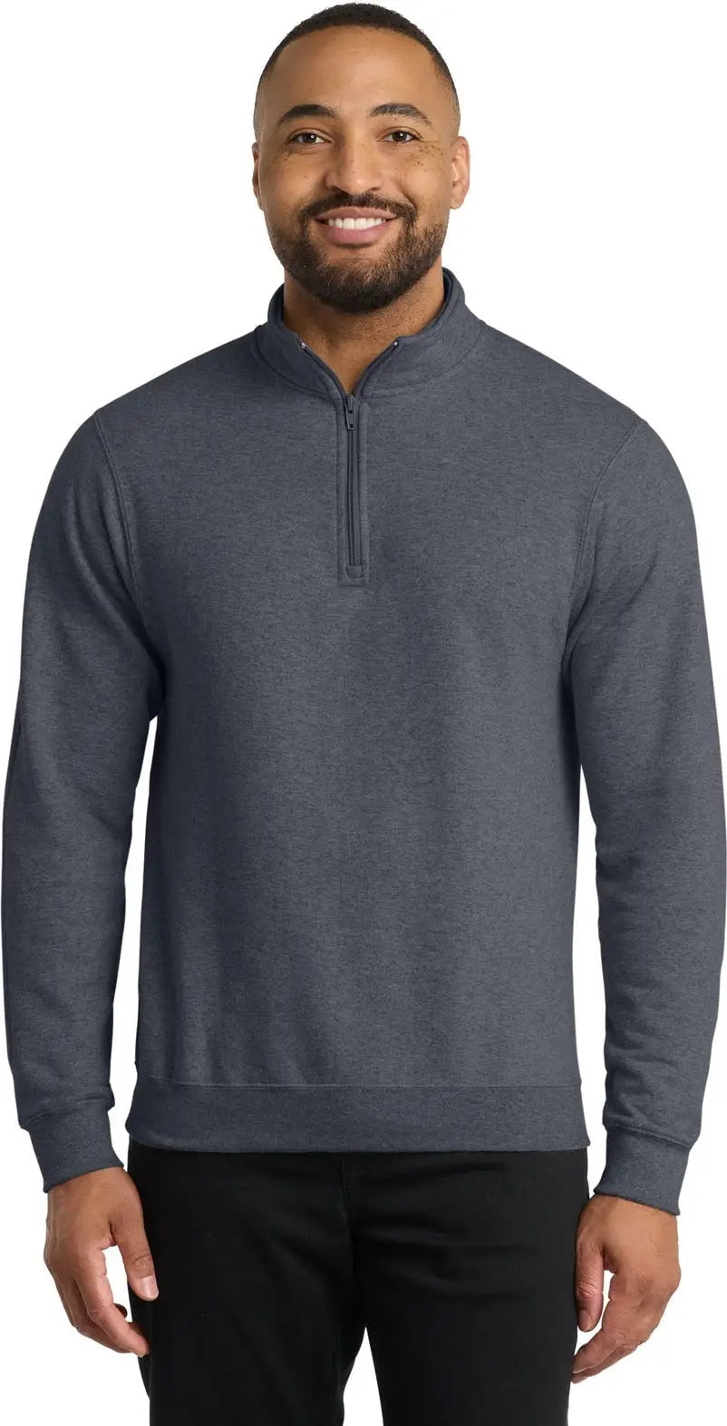 Port & Company Pc78q co Core Fleece 1/4-zip Pullover Sweatshirt - Heather Navy