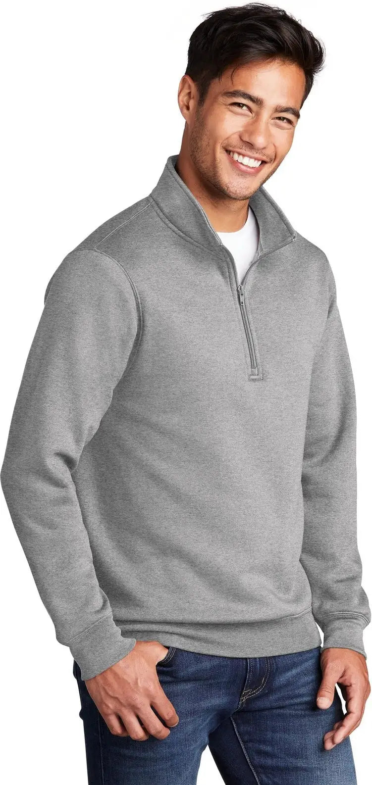 Port & Company Pc78q co Core Fleece 1/4-zip Pullover Sweatshirt - Athletic Heather