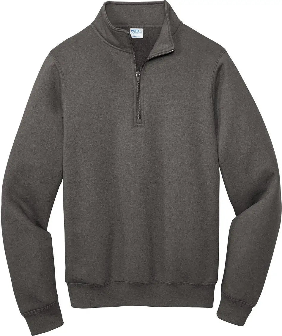 Port & Company Pc78q co Core Fleece 1/4-zip Pullover Sweatshirt - Charcoal