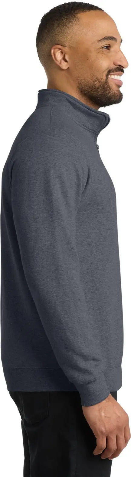 Port & Company Pc78q co Core Fleece 1/4-zip Pullover Sweatshirt - Heather Navy