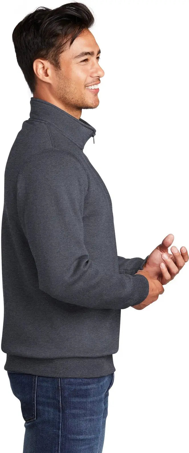 Port & Company Pc78q co Core Fleece 1/4-zip Pullover Sweatshirt - Heather Navy