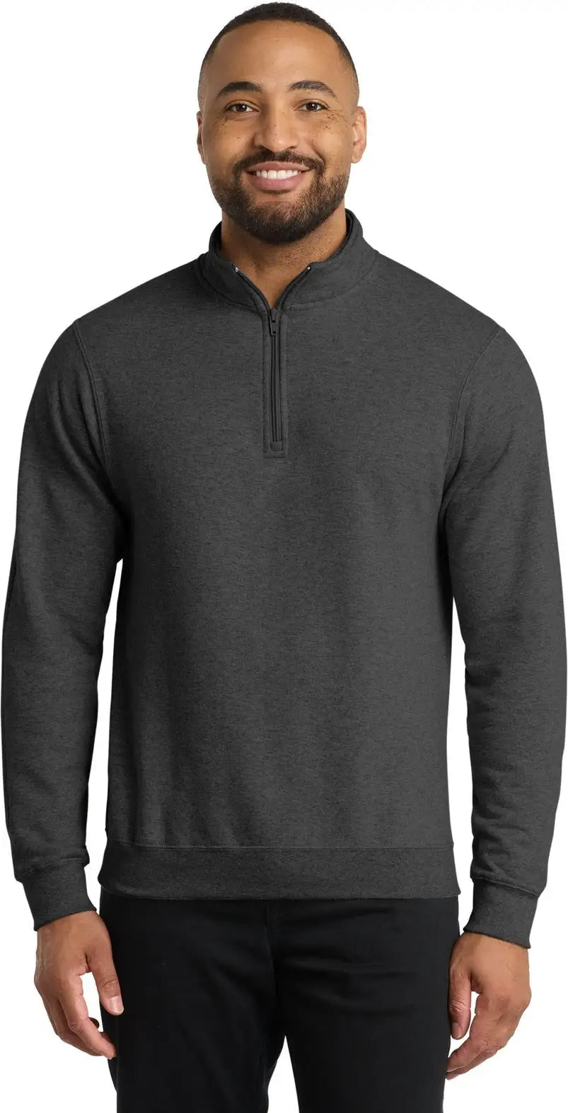 Port & Company Pc78q co Core Fleece 1/4-zip Pullover Sweatshirt - Dark Heather Gray