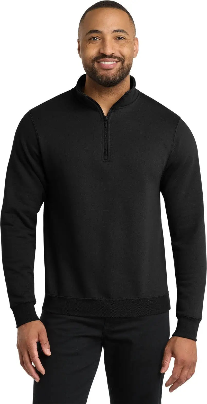 Port & Company Pc78q co Core Fleece 1/4-zip Pullover Sweatshirt - Jet Black