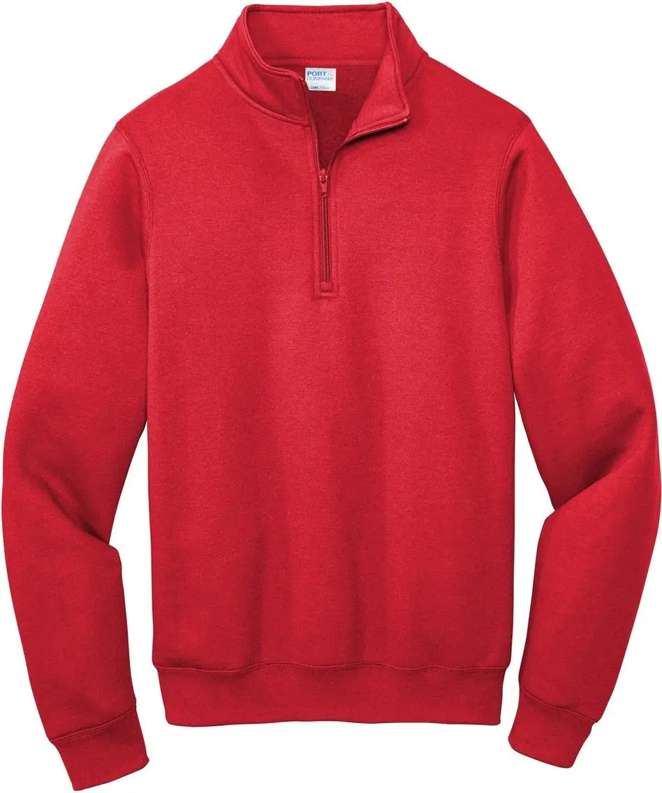Port & Company Pc78q co Core Fleece 1/4-zip Pullover Sweatshirt - Red