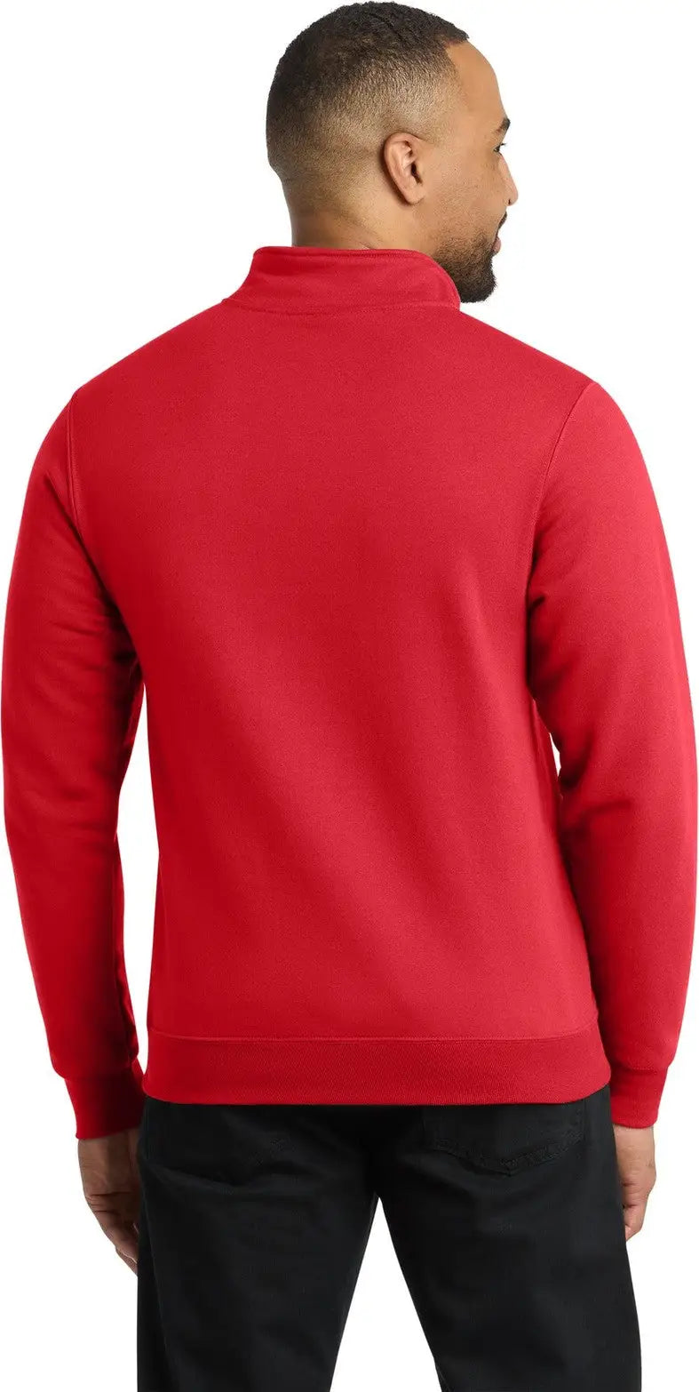 Port & Company Pc78q co Core Fleece 1/4-zip Pullover Sweatshirt - Red