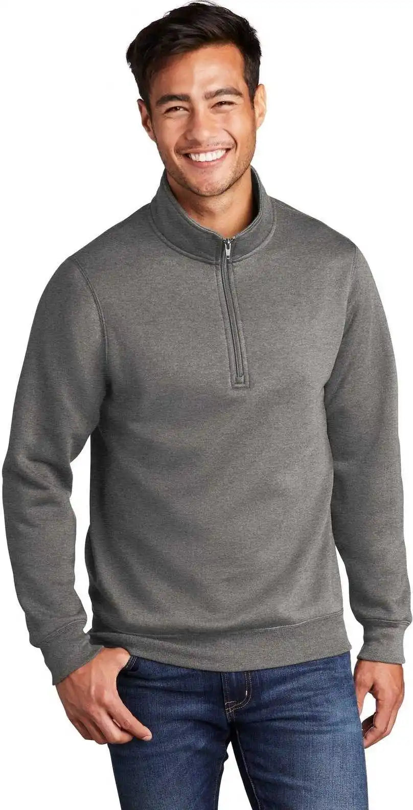Port & Company Pc78q Core Fleece 1/4 Zip Pullover Sweatshirt Graphite Heather