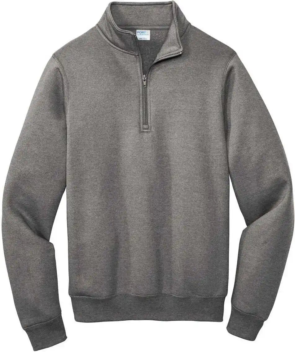 Port &amp; Company Pc78q Core Fleece 1/4 Zip Pullover Sweatshirt Graphite Heather