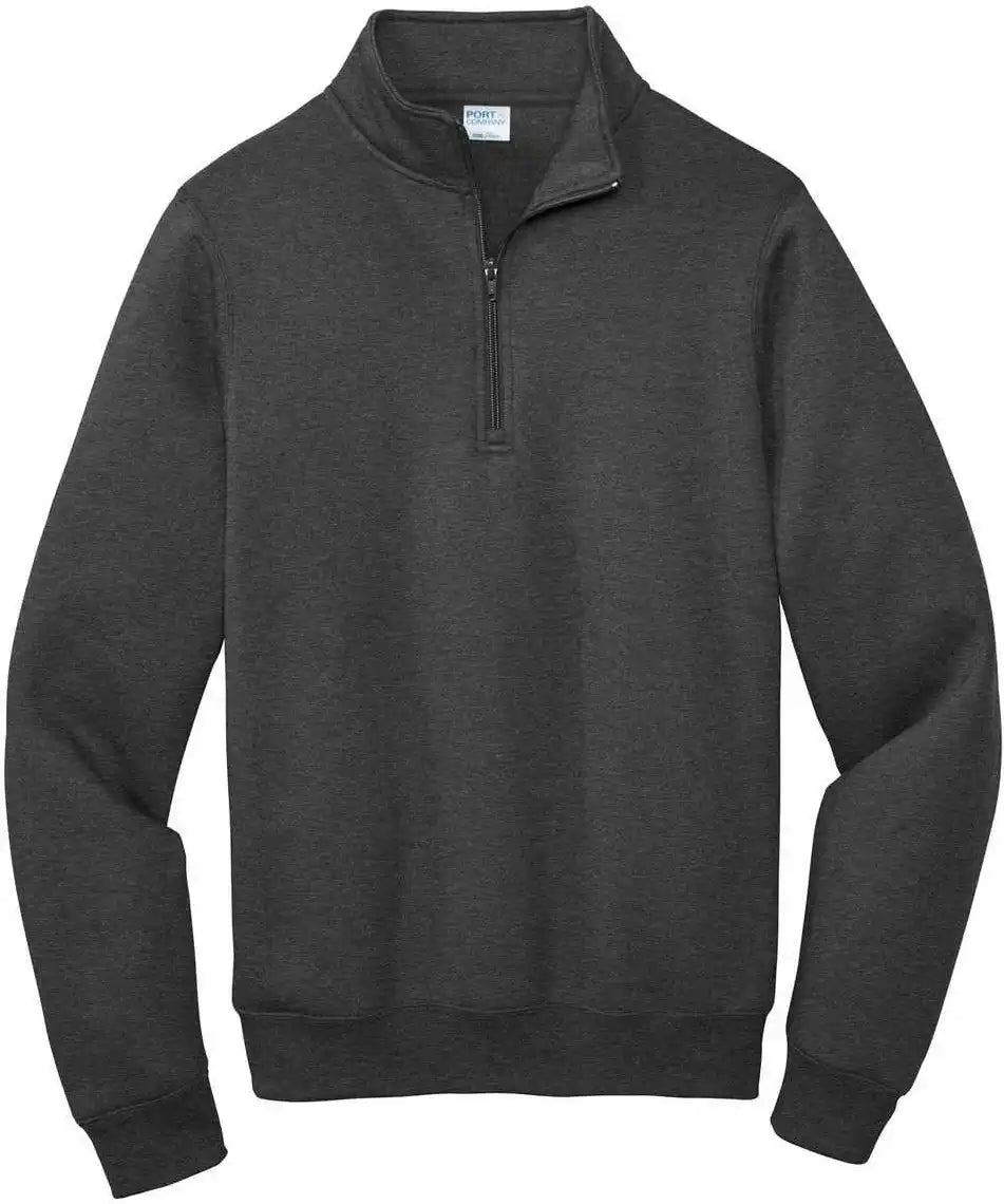 Port &amp; Company Pc78q Core Fleece 1/4 Zip Pullover Sweatshirt Pc78qdark Heather Gray
