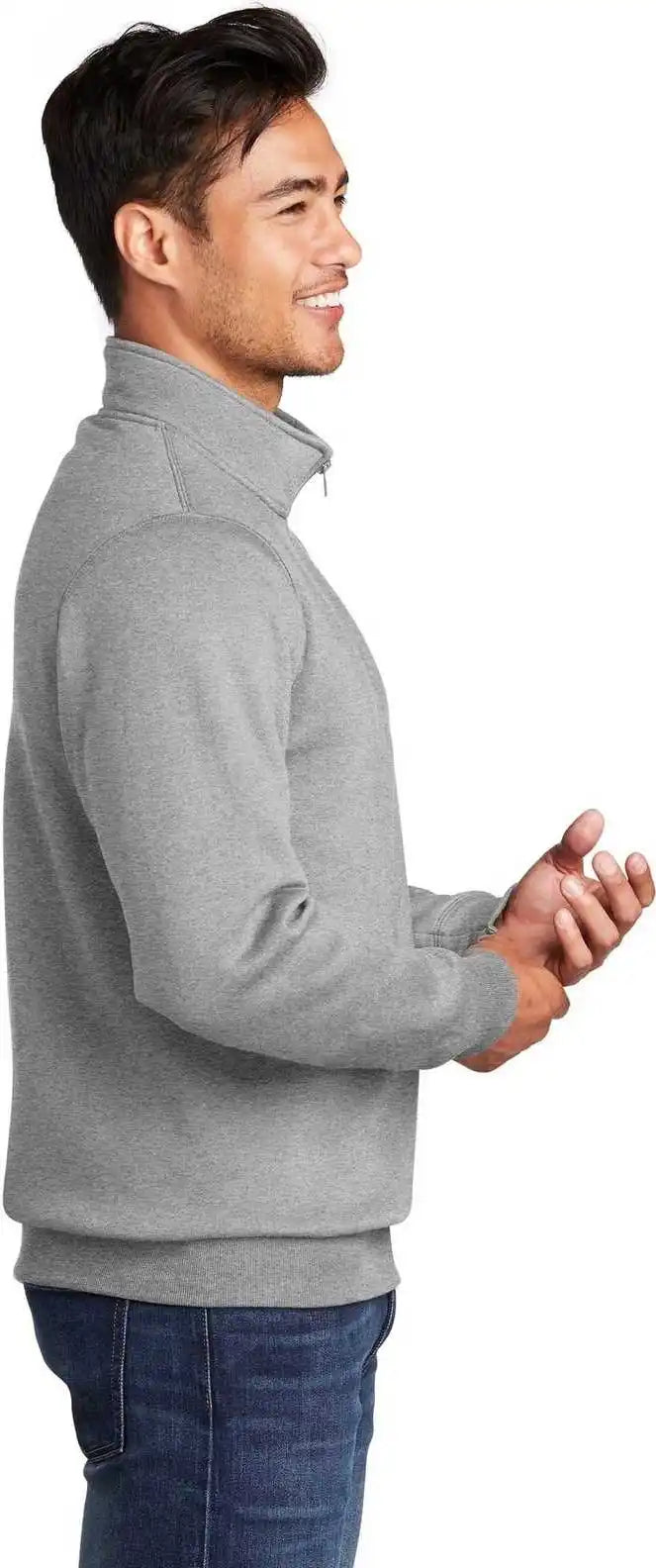 Port & Company Pc78q Core Fleece 1/4-zip Pullover Sweatshirt - Athletic Heather